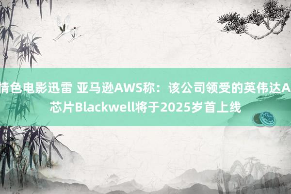 情色电影迅雷 亚马逊AWS称：该公司领受的英伟达AI芯片Blackwell将于2025岁首上线