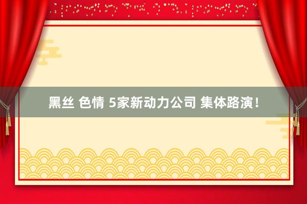 黑丝 色情 5家新动力公司 集体路演！