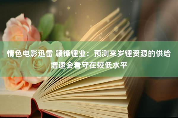 情色电影迅雷 赣锋锂业：预测来岁锂资源的供给增速会看守在较低水平